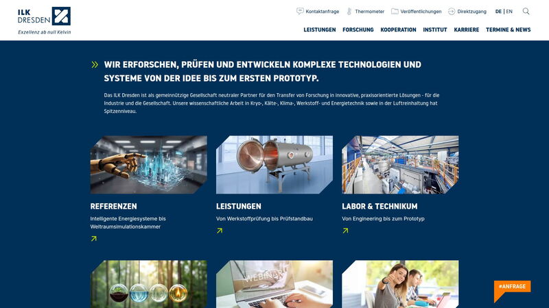 Bildschirmfoto des Projekts „ILK Dresden“