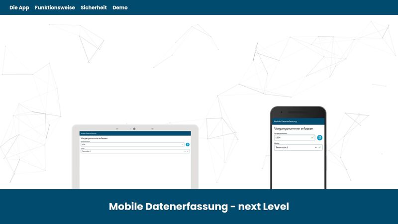 Bildschirmfoto des Projekts „Medizinischer Dienst Sachsen - Mobile Datenerfassung - next Level“