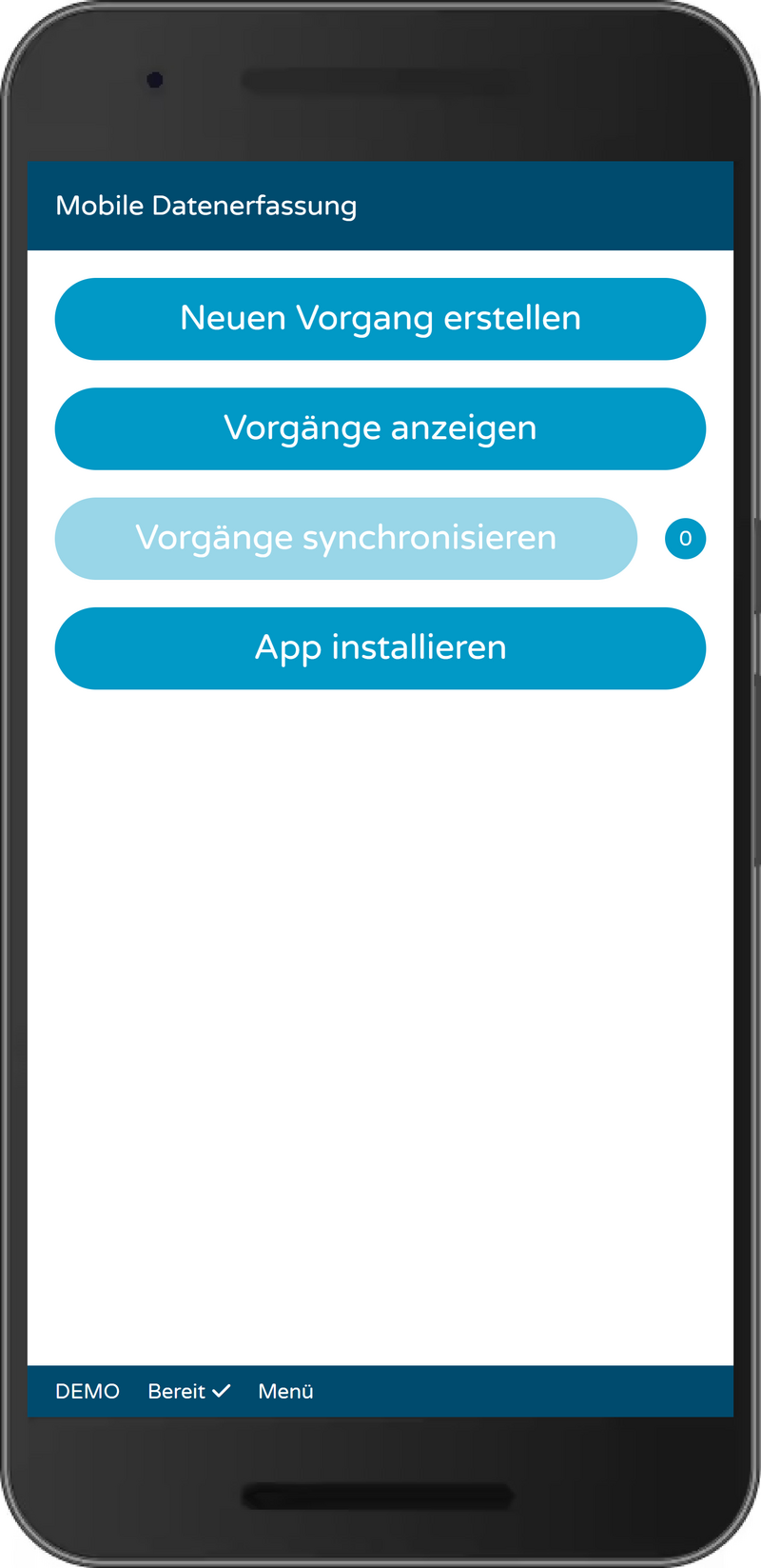 Bildschirmfoto des Projekts „Medizinischer Dienst Sachsen - Mobile Datenerfassung - next Level“