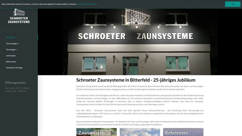 Bildschirmfoto des Projekts „Schroeter Zaunsysteme in Bitterfeld“
