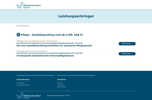 Seminarportal des Medizinischen Dienst Sachsen