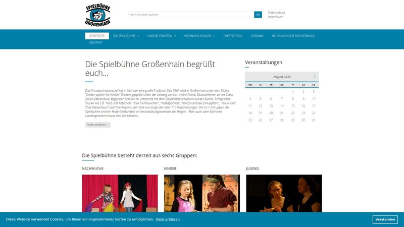 Bildschirmfoto des Projekts „Spielbühne Großenhain e.V.“