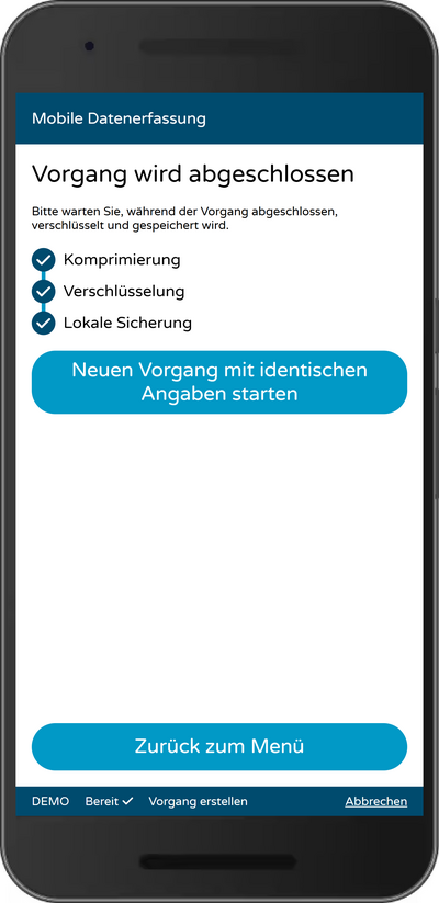 Bildschirmfoto der mobilen Ansicht des Projekts „Medizinischer Dienst Sachsen - Mobile Datenerfassung - next Level“