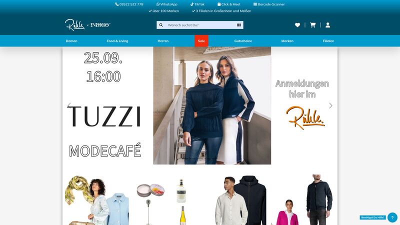 Bildschirmfoto des Projekts „Onlineshop INDIGO Fashion und Modehaus Rühle“