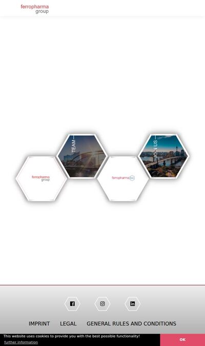 Bildschirmfoto der mobilen Ansicht des Projekts „ferropharma group“