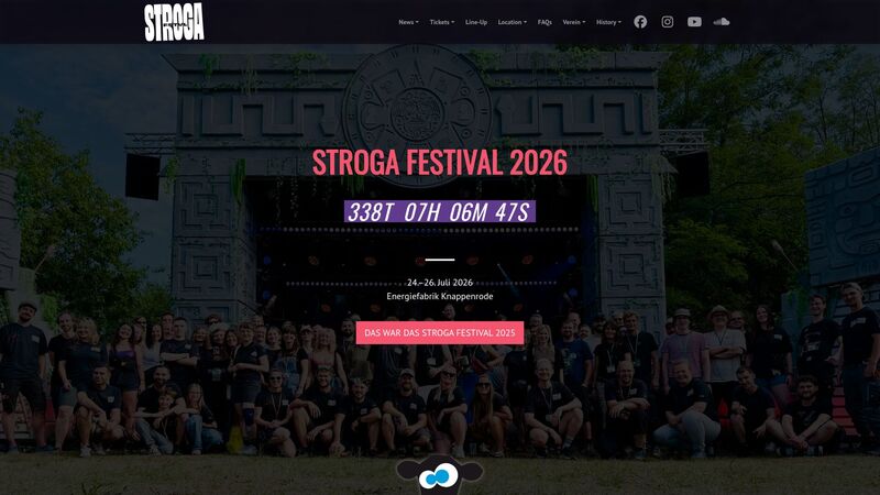 Bildschirmfoto des Projekts „Stroga Festival“
